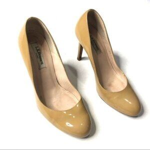 3/$30 L.K.Bennett Patent Tan Slip on Heels